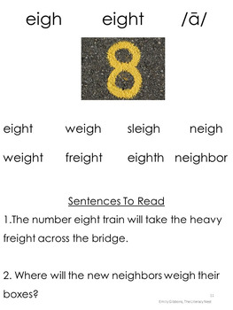Long A Phonics Practice EIGH Vowel Team Multisensory Orton-Gillingham