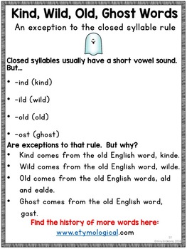 Closed Syllable Exception: IND, ILD, OLD, OST Phonics Printables | Word