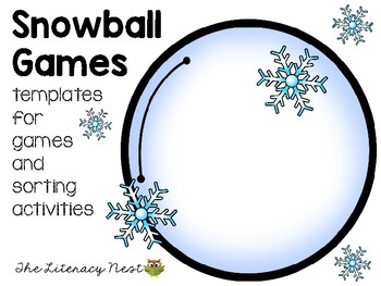 Snowball Theme Game Templates WINTER FREEBIE | Word List Builder