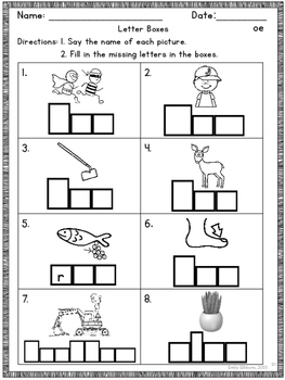 OE Vowel Digraph Orton-Gillingham Level 2 Multisensory Phonics