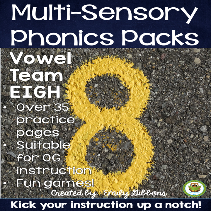 Long A Phonics Practice EIGH Vowel Team Multisensory Orton-Gillingham
