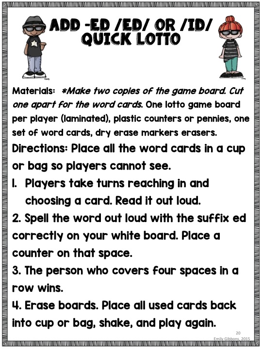 Suffix ED Phonics and Spelling Practice | Word List Builder