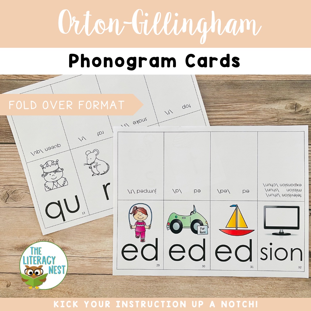 Orton-Gillingham Phonogram Flash Cards (Fold-Over Format) | Word List Builder