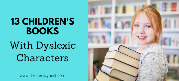 This is the featured image for a blog post about books with dyslexic characters.
