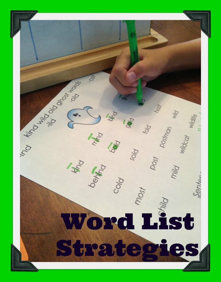 Orton-Gillingham Word List Strategies