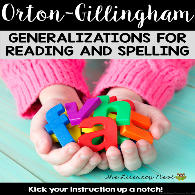 spelling rules resource Orton-Gillingham phonics spelling generalizations