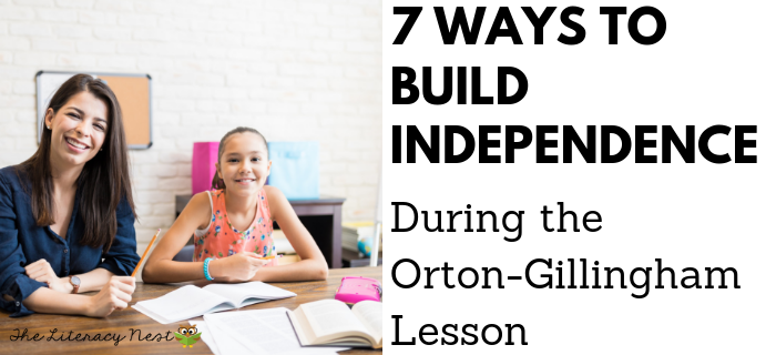 indepdent skills during Orton-Gillingham lesson plans