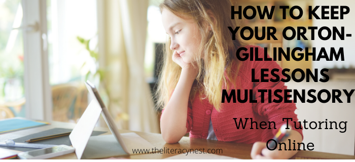 multisensory Orton-Gillingham lessons teaching online