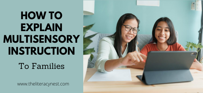 how to explain multisensory instruction to families
