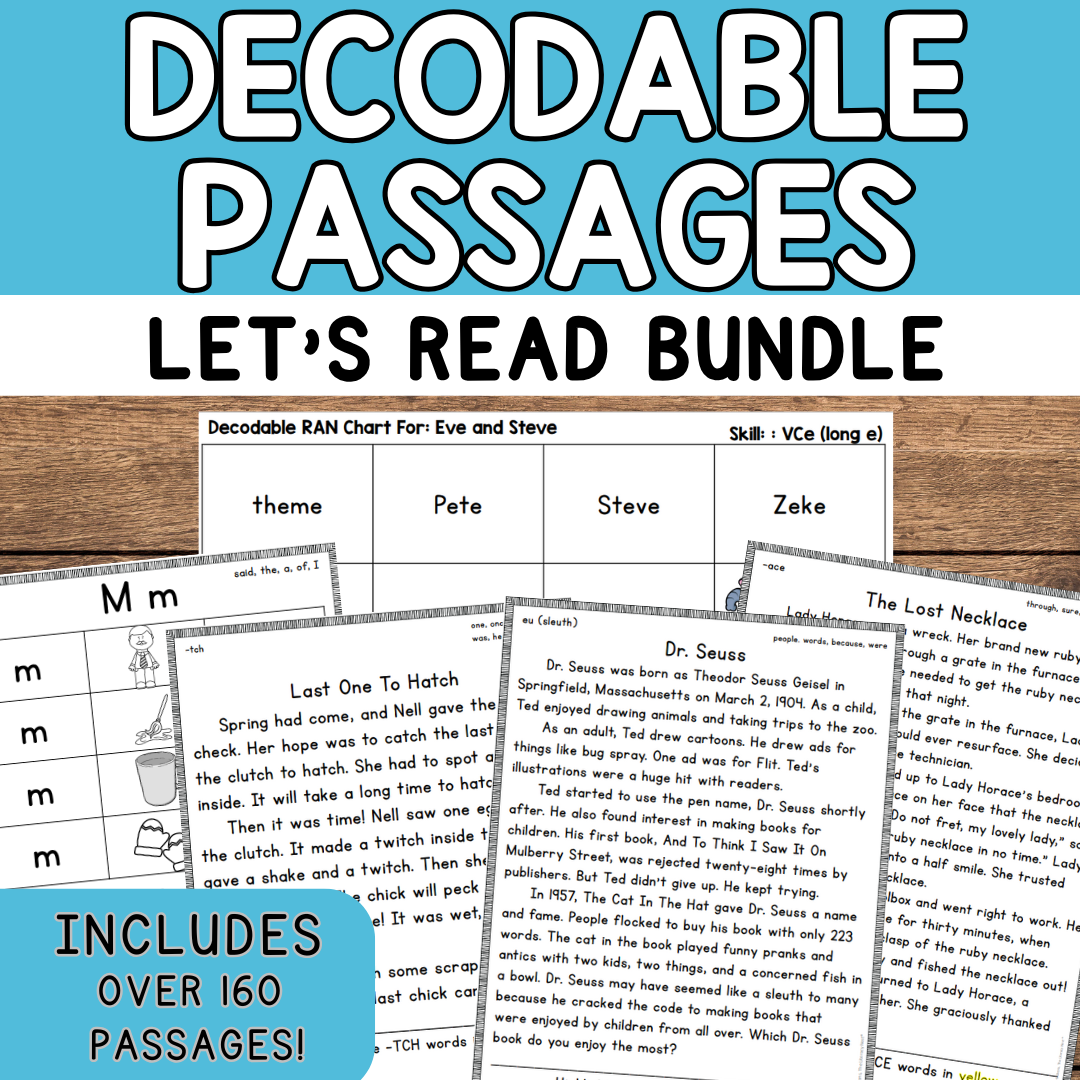 Decodable Passages for Orton-Gillingham Lessons BUNDLE