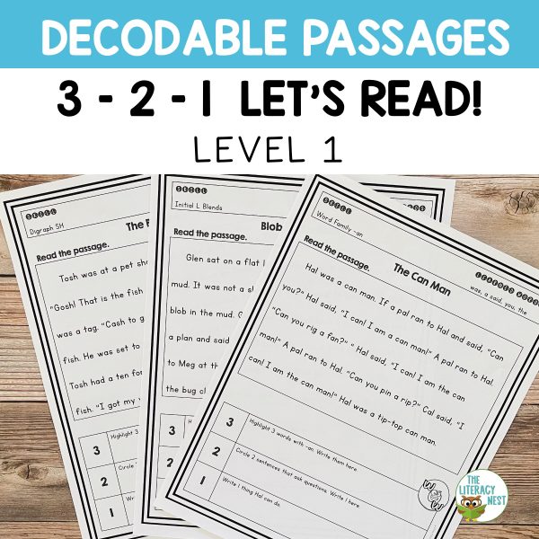 This Orton-Gillingham based stories set includes level 1 decodable passages with controlled text to aid in decoding and fluency.