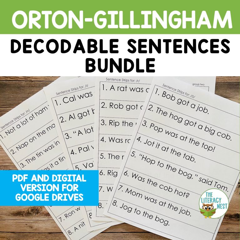 Decodable Sentences for Orton-Gillingham Lesson Plans BUNDLE