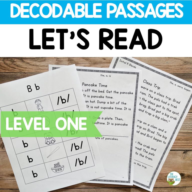Decodable Texts and Passages for Orton-Gillingham Lessons Level 1