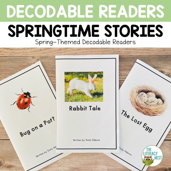 These spring decodable readers support the science of reading and follow an Orton-Gillingham progression to practice decoding and fluency skills.
