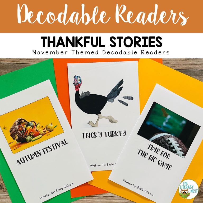 Decodable Readers Thanksgiving Theme Includes Digital