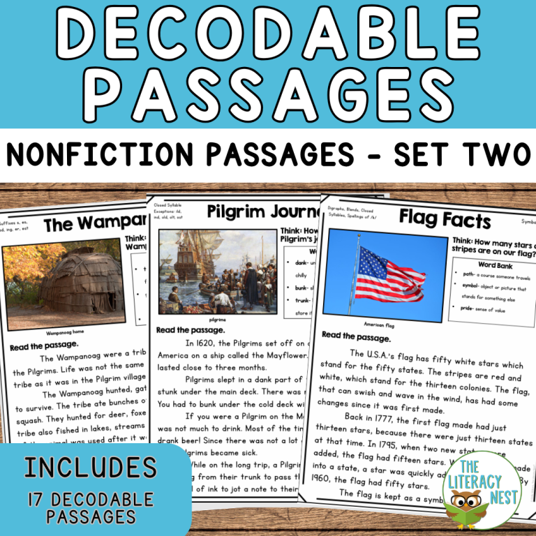 Nonfiction Decodable Passages to Supports Science of Reading Set 2