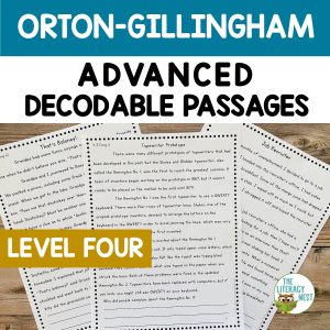 ADVANCED Orton-Gillingham Decodable Passages Lessons Level 4 stories for students who are prepared to handle more challenging controlled reading passages.