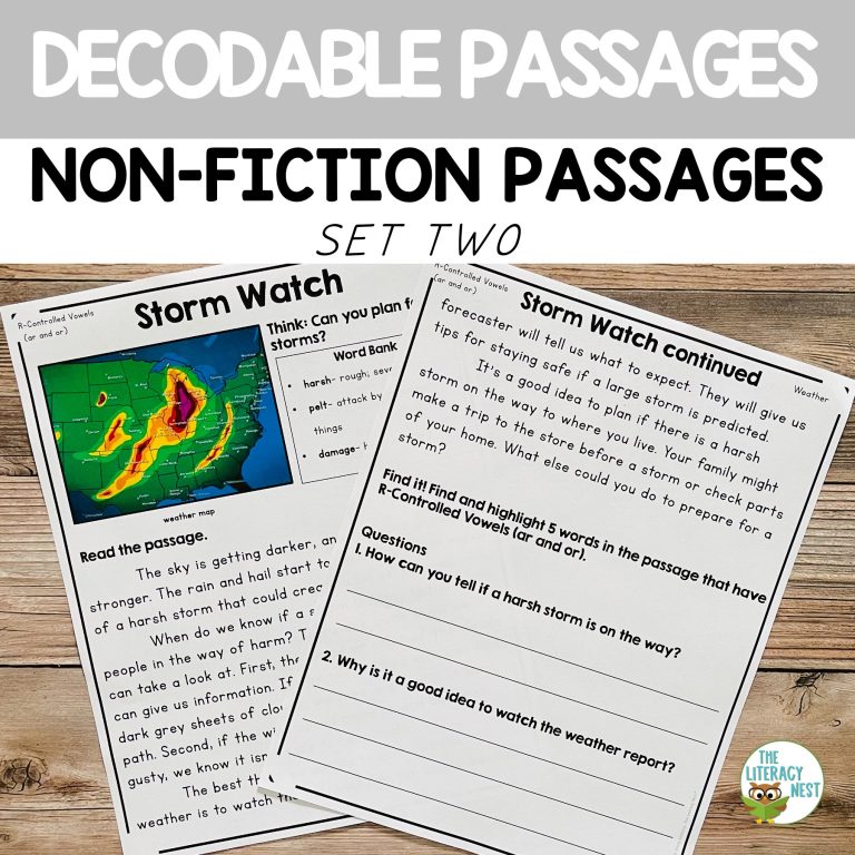 Nonfiction Decodable Passages to Supports Science of Reading Set 2