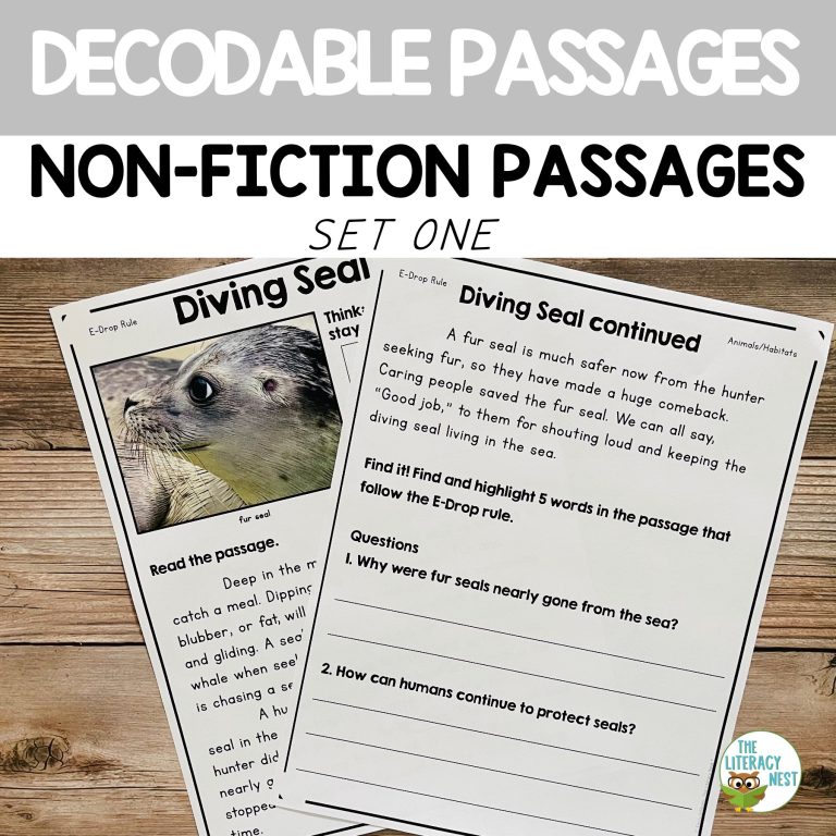 Nonfiction Decodable Passages to Supports Science of Reading Set 1