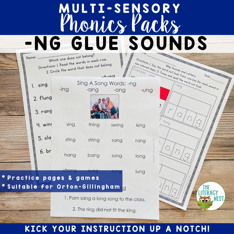 NG Glued Sounds Orton-Gillingham Multisensory Phonics Activities