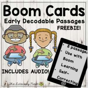 These FREE Boom Cards early decodable passages have controlled text for your beginning readers during your Orton-Gillingham lessons