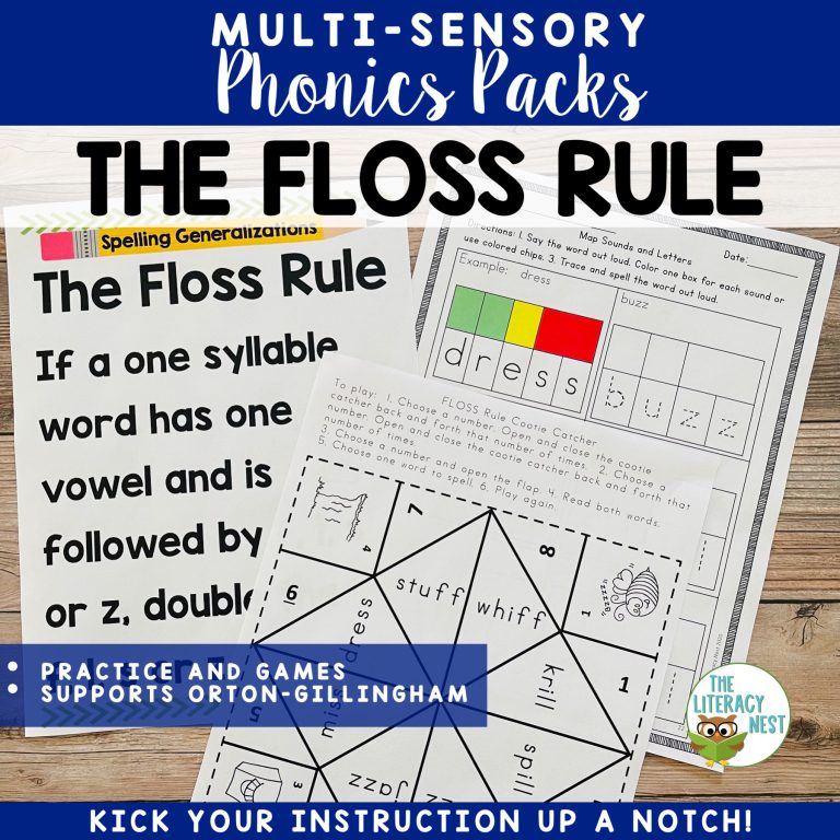 Orton-Gillingham Spelling Rules: Floss Rule FLSZ Multisensory Practice