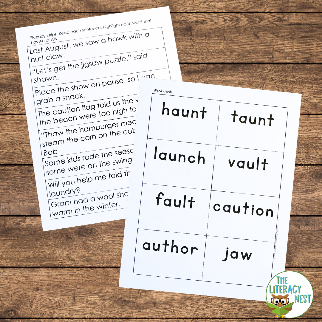 AU and AW Spelling Rules for Orton-Gillingham Lessons - Image 3