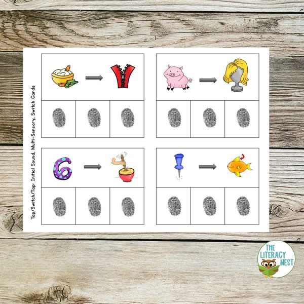 This is a sample page from the Phonemic Awareness: FREEBIE Cards.