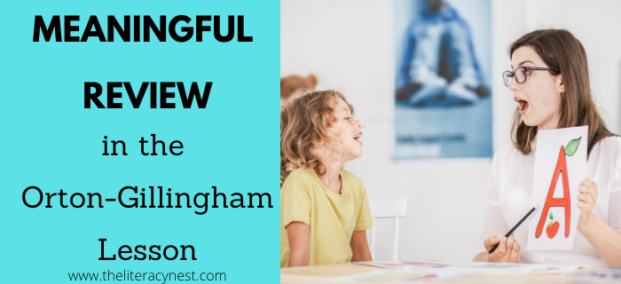 review in Orton-Gillingham lesson plans