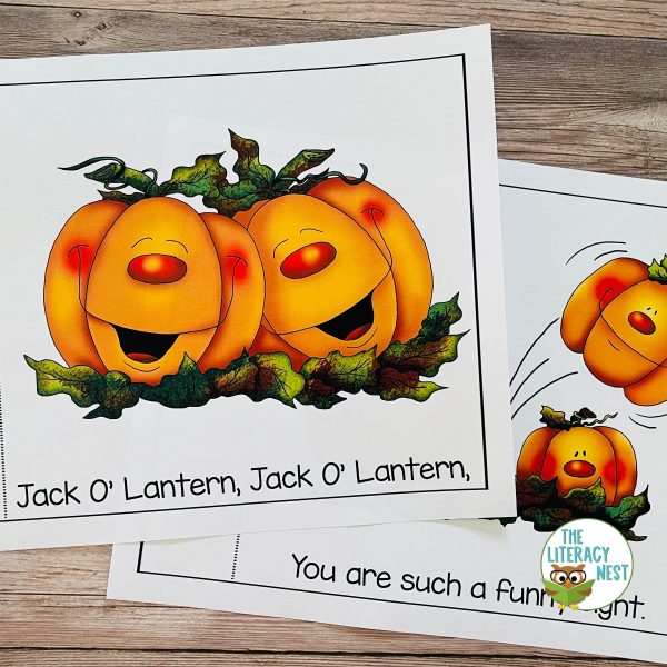 This image features a sample of the Halloween song book freebie for Jack O Lantern freebie.