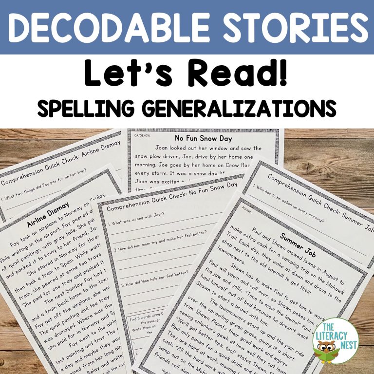Spelling Rules Decodable Passages for Orton Gillingham Lessons