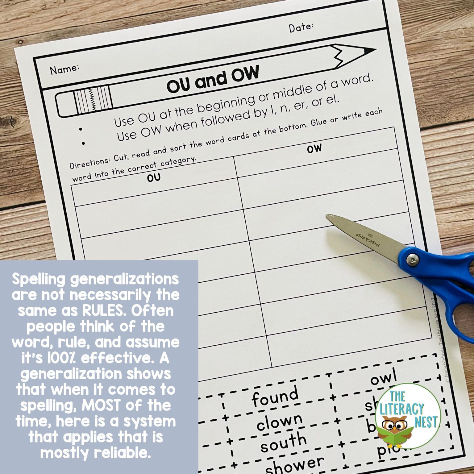 OU and OW Spelling Rules for OrtonGillingham Lessons The Literacy Nest