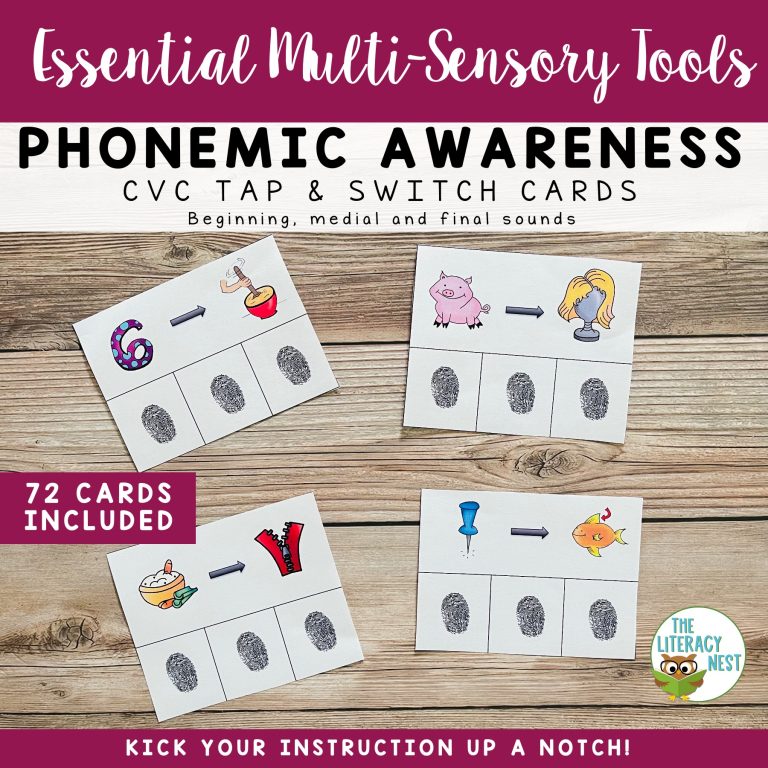 Phonemic Awareness Multisensory Cards Orton-Gillingham Teaching Supplies