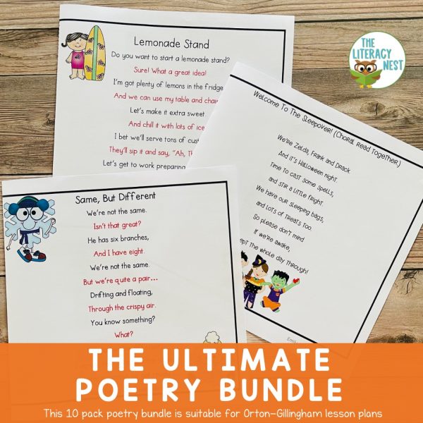 This image features sample pages from the Ultimate poetry bundle.