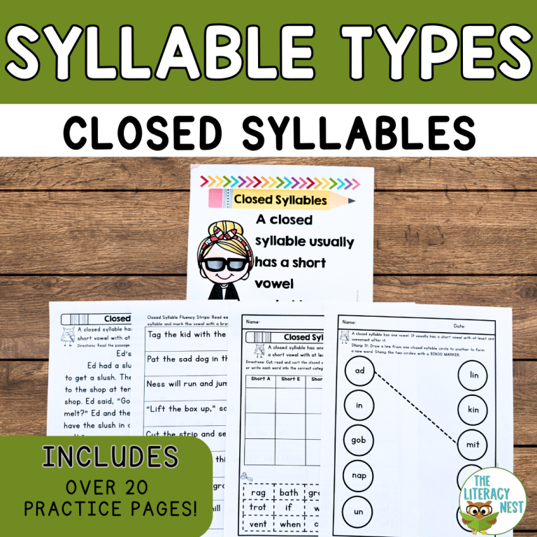 Closed Syllable Activities for Small Group Reading w Orton Gillingham Strategies