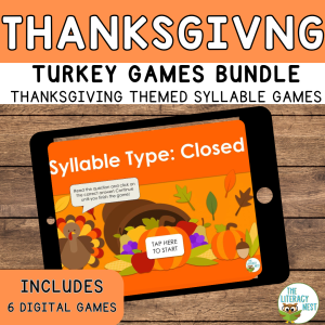 Thanksgiving Activities Syllable Activities for Virtual Learning