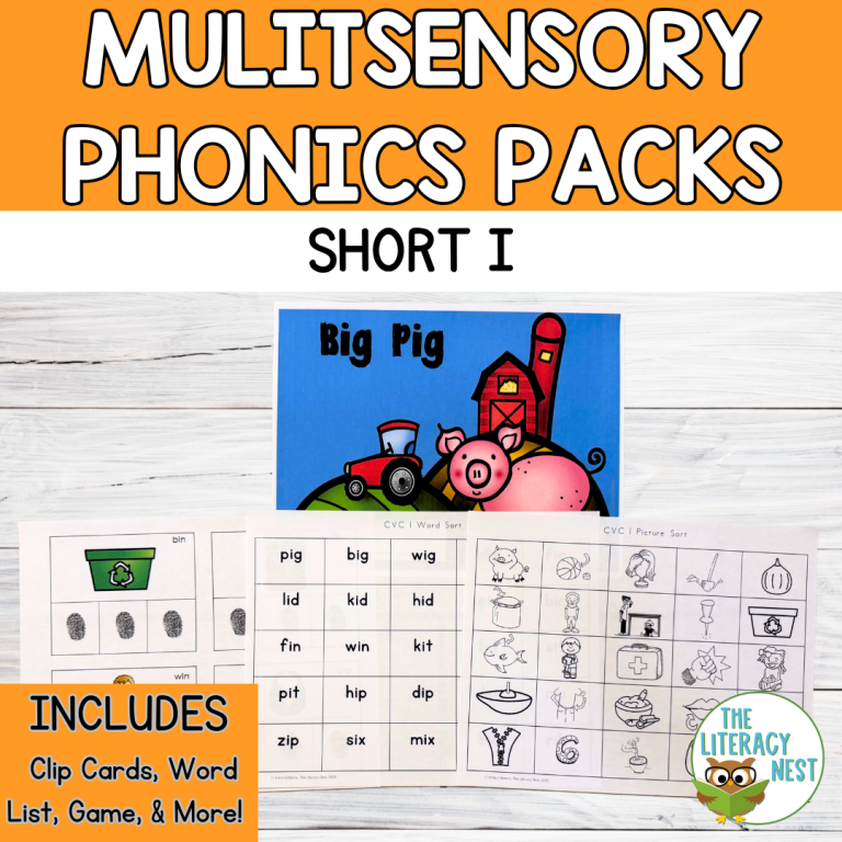 CVC Short I Phonics Activities for Orton-Gillingham Lessons