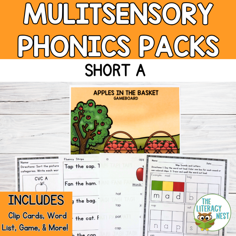 CVC Short A Phonics Activities for Orton-Gillingham Lessons