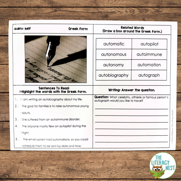 Morphology Activities Prefixes, Suffixes, Roots, Greek Forms - Image 3