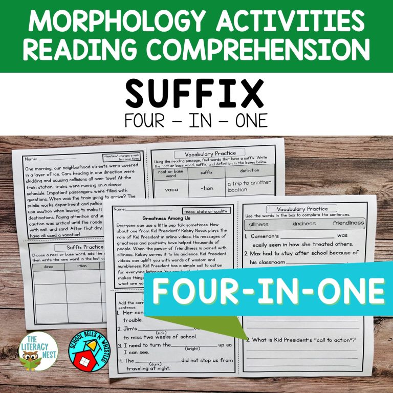 Suffix Practice for Vocabulary and Reading Comprehension
