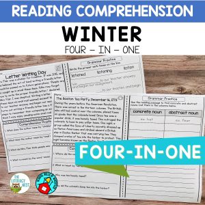 This is a featured image for the Reading Comprehension: Winter Passages product.