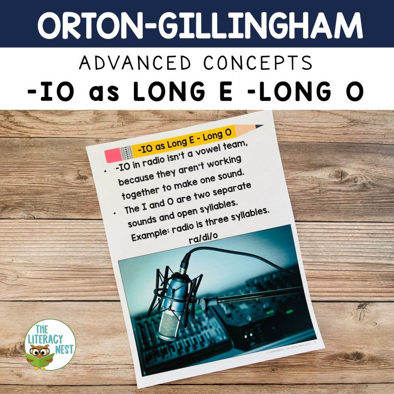 Advanced Orton-Gillingham Activities for -IO