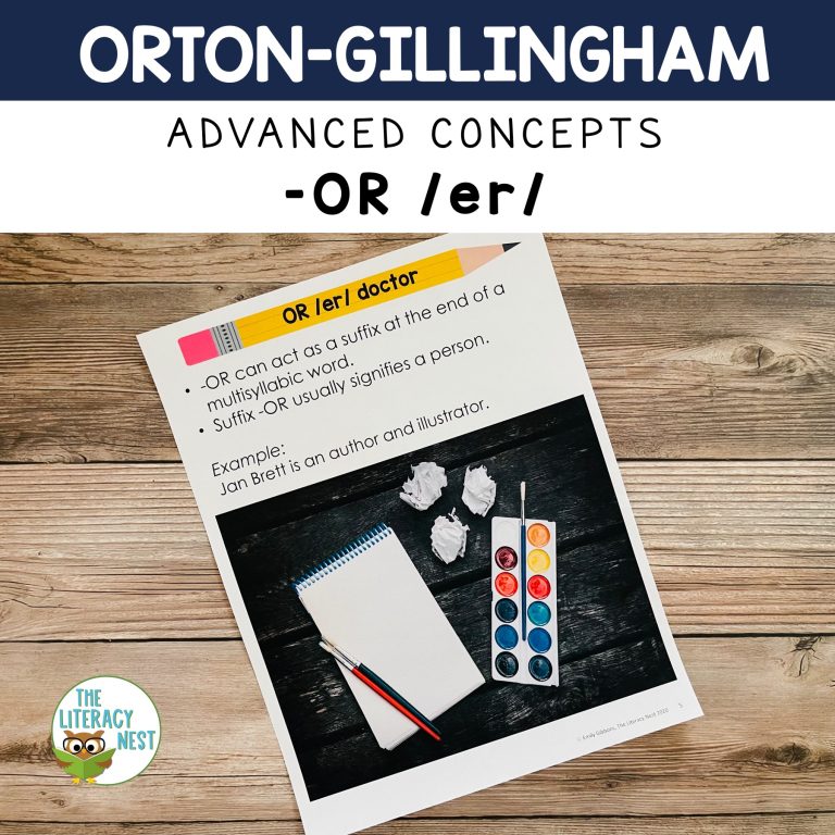 Advanced Orton-Gillingham Activities for OR /er/