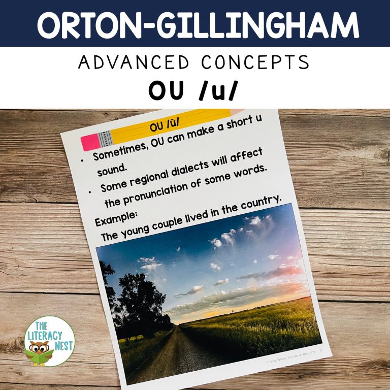 Advanced Orton-Gillingham Activities for OU (Short u)