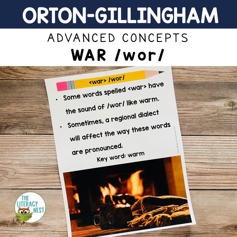 Advanced Orton-Gillingham Activities for WAR /wor/