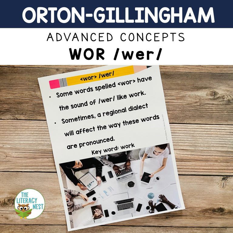 Advanced Orton-Gillingham Activities for WOR /wer/