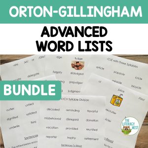 Decodable Word Lists and Sentences for ADVANCED Orton-Gillingham BUNDLE. If you are an Orton-Gillingham tutor or teacher, this low-prep resource will be a time saver!