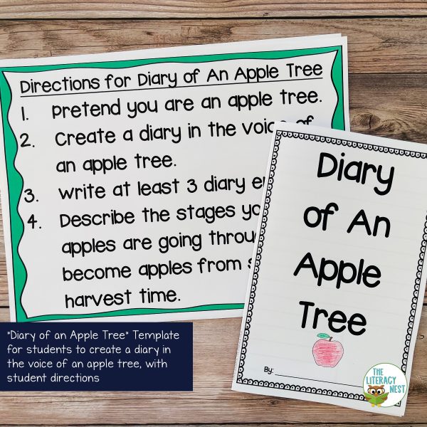 This is a sample page from the Task Cards: Apple Life Cycle product.