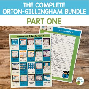 This image features sample pages from the Complete Orton-Gillingham Bundle to support Orton-Gillingham Lesson Plans.