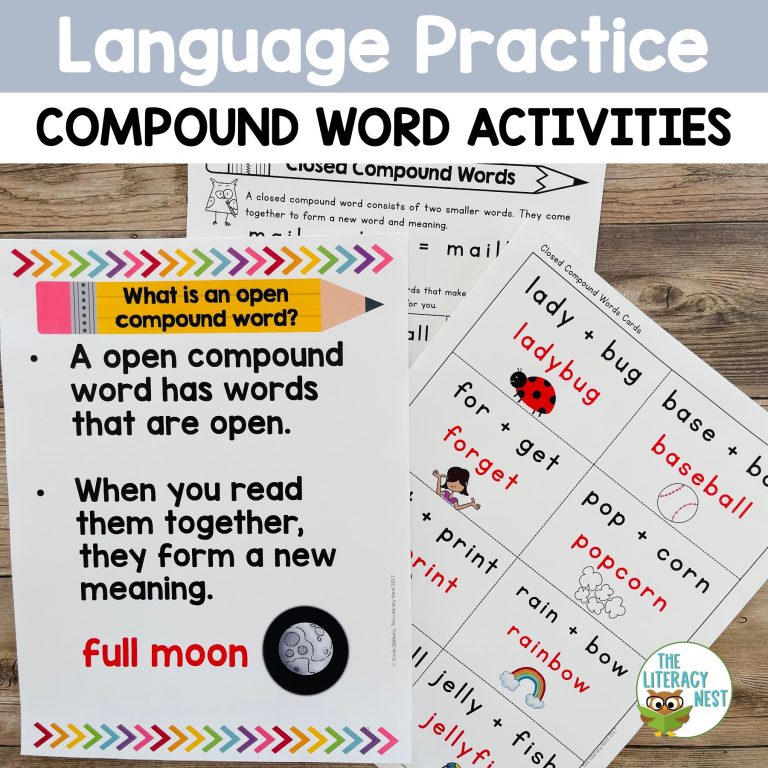 Compound Words: Practice Sheets | Games Multisensory Literacy Activity